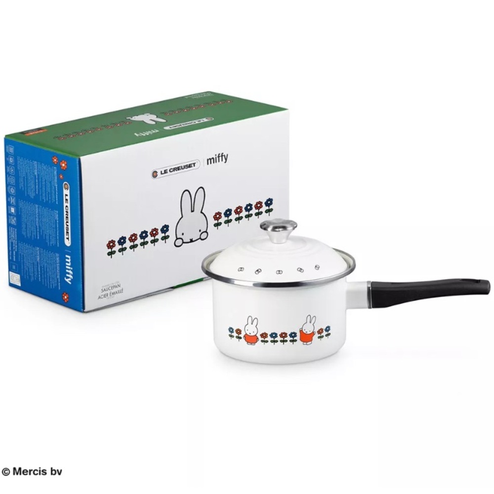BNIB Japan 16cm Le Creuset Miffy Enamel on Steel SaucePan - Retired version